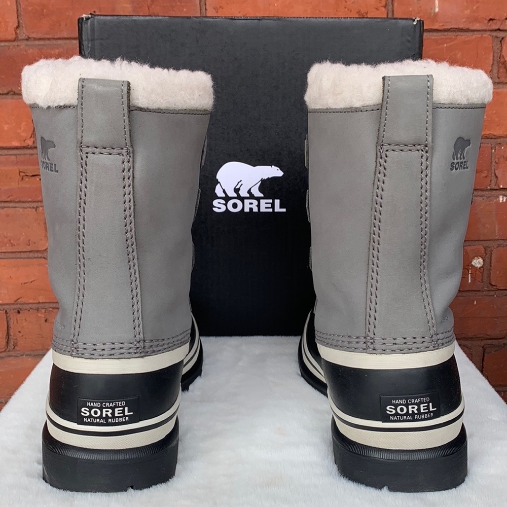 SALE❤️ SOREL Caribou NEW Waterproof Insulated Winter Snow Boots Gray Shale 8 - Picture 3 of 9